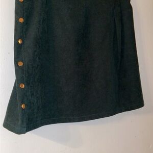 Elegant Black Skirt with Gold Button Accents